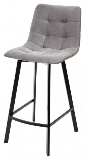 Полубарный стул CHILLI-QB SQUARE светло-серый #26, велюр / черный каркас (H=66cm) М-City в Агрызе - agryz.ok-mebel.com | фото 1