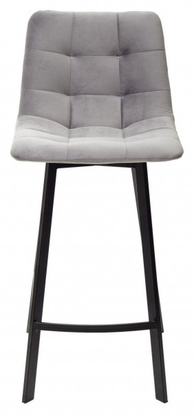 Полубарный стул CHILLI-QB SQUARE светло-серый #26, велюр / черный каркас (H=66cm) М-City в Агрызе - agryz.ok-mebel.com | фото 3