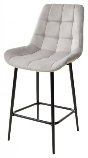 Полубарный стул ХОФМАН, цвет H-09 Светло-серый, велюр / черный каркас H=63cm М-City в Агрызе - agryz.ok-mebel.com | фото 1