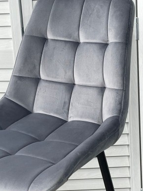 Полубарный стул ХОФМАН, цвет H-14 Серый, велюр / черный каркас H=63cm М-City в Агрызе - agryz.ok-mebel.com | фото 2