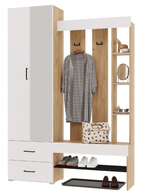 Прихожая Домино (Крафт золотой/Белый) в Агрызе - agryz.ok-mebel.com | фото