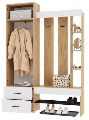 Прихожая Домино (Крафт золотой/Белый) в Агрызе - agryz.ok-mebel.com | фото 2