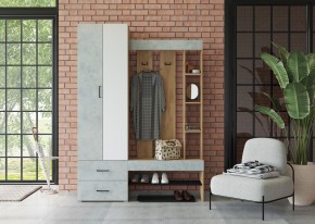 Прихожая Домино (Крафт золотой/Бетон) в Агрызе - agryz.ok-mebel.com | фото 3