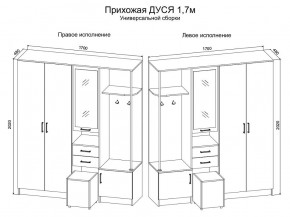 Прихожая Дуся 1.7 УНИ (Дуб Бунратти/Белый Бриллиант) в Агрызе - agryz.ok-mebel.com | фото 2