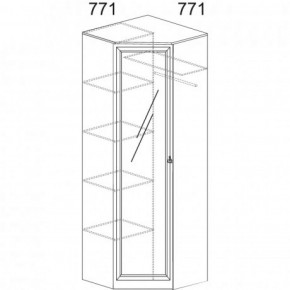 Шкаф угловой №621 "Инна" (угол 770*770) Денвер темный в Агрызе - agryz.ok-mebel.com | фото 2