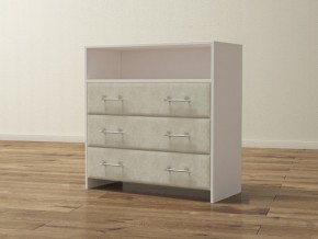 PROxSON Комод Varna (ЛДСП Белая+ткань Белый/Savana Milk (молочный)) 90x40 в Агрызе - agryz.ok-mebel.com | фото