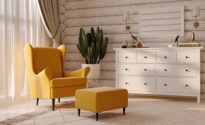 Пуф Киркас жёлто-оранжевый, ткань рогожка в Агрызе - agryz.ok-mebel.com | фото 3