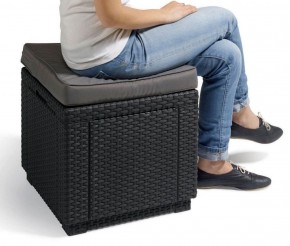 Пуфик Куб с подушкой (Cube with cushion) графит - прохладный серый в Агрызе - agryz.ok-mebel.com | фото 2