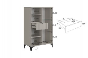 РИЧ Комод 2 со стеклом в Агрызе - agryz.ok-mebel.com | фото 3