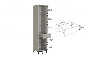 РИЧ Шкаф однодверный со стеклом в Агрызе - agryz.ok-mebel.com | фото 3