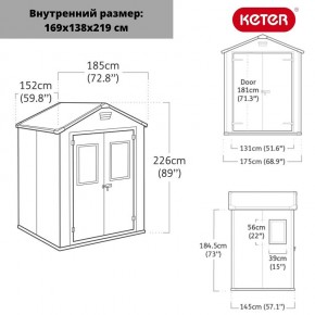 Сарай Манор 6*5 TWF (два окна на фасаде) MANOR 6x5 DD (two windows at the front) в Агрызе - agryz.ok-mebel.com | фото 2