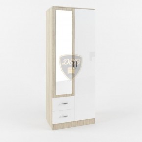 Шкаф 2-х створчатый с зеркалом Софи СШК 800.3 (дуб сонома/белый глянец) в Агрызе - agryz.ok-mebel.com | фото