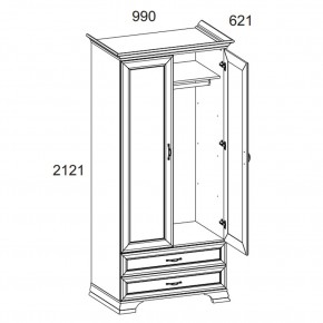 Шкаф 2DG2S, TIFFANY, цвет вудлайн кремовый в Агрызе - agryz.ok-mebel.com | фото 3