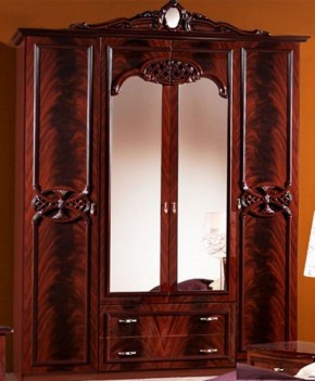 Шкаф 4-х дверный с зеркалами (03.144) Ольга (могано) в Агрызе - agryz.ok-mebel.com | фото