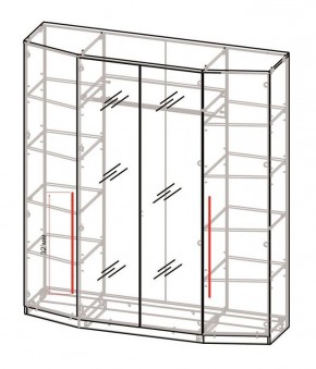 Шкаф 4-х дверный с зеркалом Шк63.1 МС Роксана (ЯШС) в Агрызе - agryz.ok-mebel.com | фото