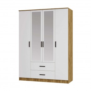 Шкаф 4-х створчатый Евро ШК-12 (крафт/белый) в Агрызе - agryz.ok-mebel.com | фото