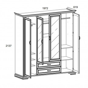 Шкаф 4D2S Z , MONAKO, цвет Сосна винтаж в Агрызе - agryz.ok-mebel.com | фото