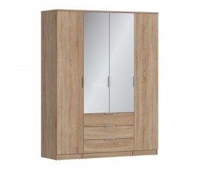 Шкаф 4х дверный с зеркалами Николь СБ-2595/1 (Дуб Сонома) в Агрызе - agryz.ok-mebel.com | фото