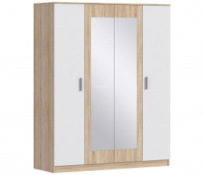 Шкаф 4х дверный с зеркалами Уют СБ-2750/1 (Дуб Сонома/Белый) в Агрызе - agryz.ok-mebel.com | фото