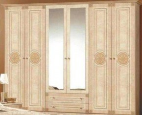 Шкаф 6-и дверный с зеркалами (02.146) Рома (беж) в Агрызе - agryz.ok-mebel.com | фото