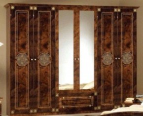 Шкаф 6-и дверный с зеркалами (02.146) Рома (орех) в Агрызе - agryz.ok-mebel.com | фото
