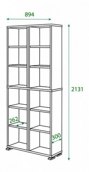Шкаф книжный Домино ПУ-30-3 в Агрызе - agryz.ok-mebel.com | фото 2