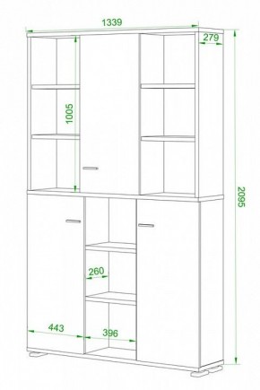 Шкаф книжный Домино ПУ-40-3 в Агрызе - agryz.ok-mebel.com | фото 2