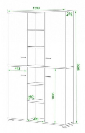 Шкаф книжный Домино ПУ-40-5 в Агрызе - agryz.ok-mebel.com | фото 2
