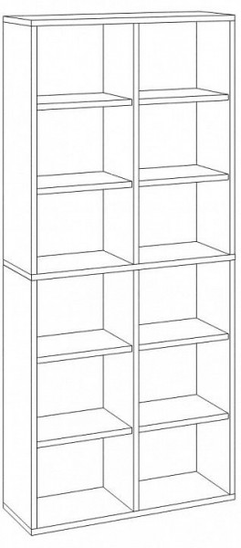 Шкаф книжный Домино СУ(ш2в2)+4ФГ в Агрызе - agryz.ok-mebel.com | фото 2