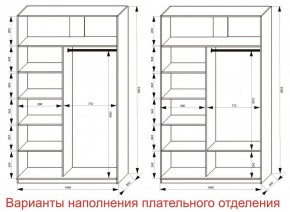 Шкаф-купе 1400 серии SOFT D6+D4+B2+PL2 (2 ящика+1штанга+1 полка) профиль «Капучино» в Агрызе - agryz.ok-mebel.com | фото 8