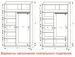 Шкаф-купе 1400 серии SOFT D6+D6+B2+PL3 (2 ящика+2штанги) профиль «Капучино» в Агрызе - agryz.ok-mebel.com | фото 7