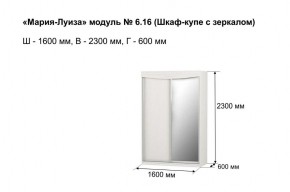 Шкаф-купе 1600 с зеркалом "Мария-Луиза 6.16" в Агрызе - agryz.ok-mebel.com | фото 3