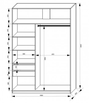 Шкаф-купе 1600 серии SOFT D1+D3+B2+PL1 (2 ящика+1штанга) профиль «Графит» в Агрызе - agryz.ok-mebel.com | фото 3