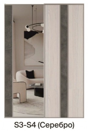 Шкаф-купе 1700 серии SILVER S3+S4+B2+PL4 (2 ящика+F обр.штанга) профиль «Серебро» в Агрызе - agryz.ok-mebel.com | фото 8