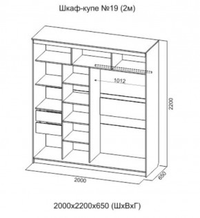 Шкаф-купе №19 Серия 3 Квадро (2000) Ясень Анкор светлый в Агрызе - agryz.ok-mebel.com | фото 4