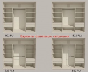 Шкаф-купе 2100 серии SOFT D7+D3+D3+B22+PL4 (по 2 ящика лев/прав+2штанги) профиль «Капучино» в Агрызе - agryz.ok-mebel.com | фото 6