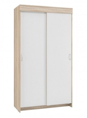 Шкаф-купе Бассо 1.0 (Дуб Сонома/Белый) 2 двери 2 зеркальные вставки в Агрызе - agryz.ok-mebel.com | фото 3