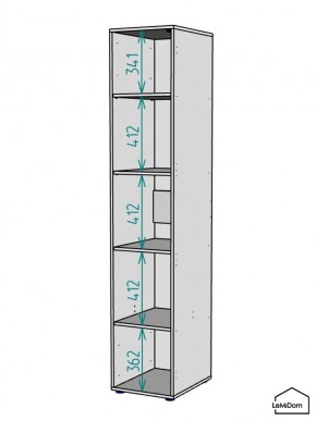 Шкаф Linnea MHR-1-2 2050х400х510 (Графит-М 11.1.25) в Агрызе - agryz.ok-mebel.com | фото 3