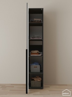 Шкаф Linnea MHR-1-2 2050х400х510 (Графит-М 11.1.25) в Агрызе - agryz.ok-mebel.com | фото 4