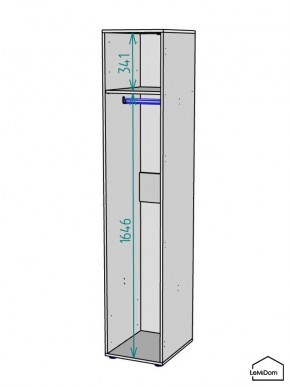 Шкаф Linnea MHR-1PO 2050х400х510 (Белый-М 11.1.2) в Агрызе - agryz.ok-mebel.com | фото 3