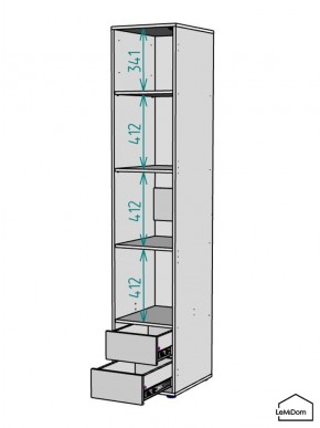 Шкаф Linnea MHR-1PO-4 2050х400х510 (Белый-М 11.1.1) в Агрызе - agryz.ok-mebel.com | фото 3