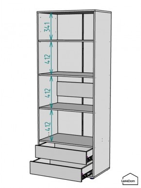 Шкаф Linnea MHR-2-4 2050х800х510 (Графит-М 11.1.25) в Агрызе - agryz.ok-mebel.com | фото 3