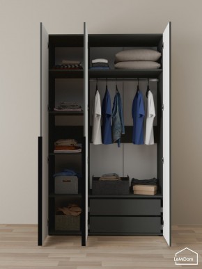 Шкаф Linnea MHR-3-2 2050х1200х510 (Графит-М 11.1.25) в Агрызе - agryz.ok-mebel.com | фото 5
