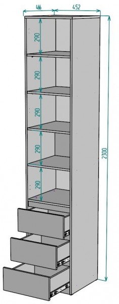 Шкаф Мальта H160 в Агрызе - agryz.ok-mebel.com | фото 2