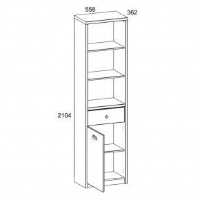 Шкаф открытый 1D1S/D2,DIESEL , цвет дуб мадура/энигма в Агрызе - agryz.ok-mebel.com | фото 2