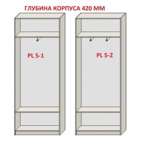 Шкаф распашной серия «ЗЕВС» (PL3/С1/PL2) Серый камень/Небраска натуральный в Агрызе - agryz.ok-mebel.com | фото 8