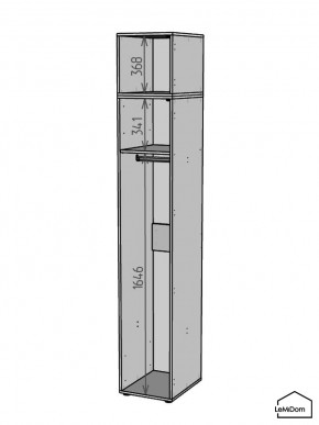Шкаф с антресолью Linnea MHR-1A-1 2450х400х510 (Белый-М 11.1.2) в Агрызе - agryz.ok-mebel.com | фото 3