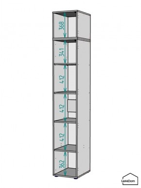 Шкаф с антресолью Linnea MHR-1A-2 2450х400х510 (ДВ-М 11.1.25) в Агрызе - agryz.ok-mebel.com | фото 3