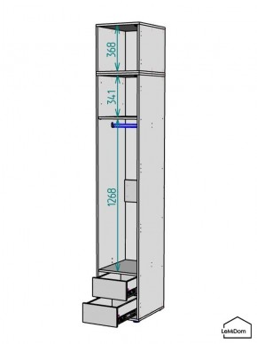 Шкаф с антресолью Linnea MHR-1A-3 2450х400х510 (ДВ-М 11.1.25) в Агрызе - agryz.ok-mebel.com | фото 3
