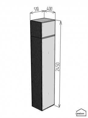 Шкаф с антресолью Linnea MHR-1A-4 2450х400х510 (ДВ-М 11.1.25) в Агрызе - agryz.ok-mebel.com | фото 2
